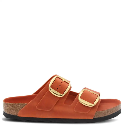 ARIZONA BIG BUCKLE BURNT ORANGE REGULAR LEATHER SLIDE