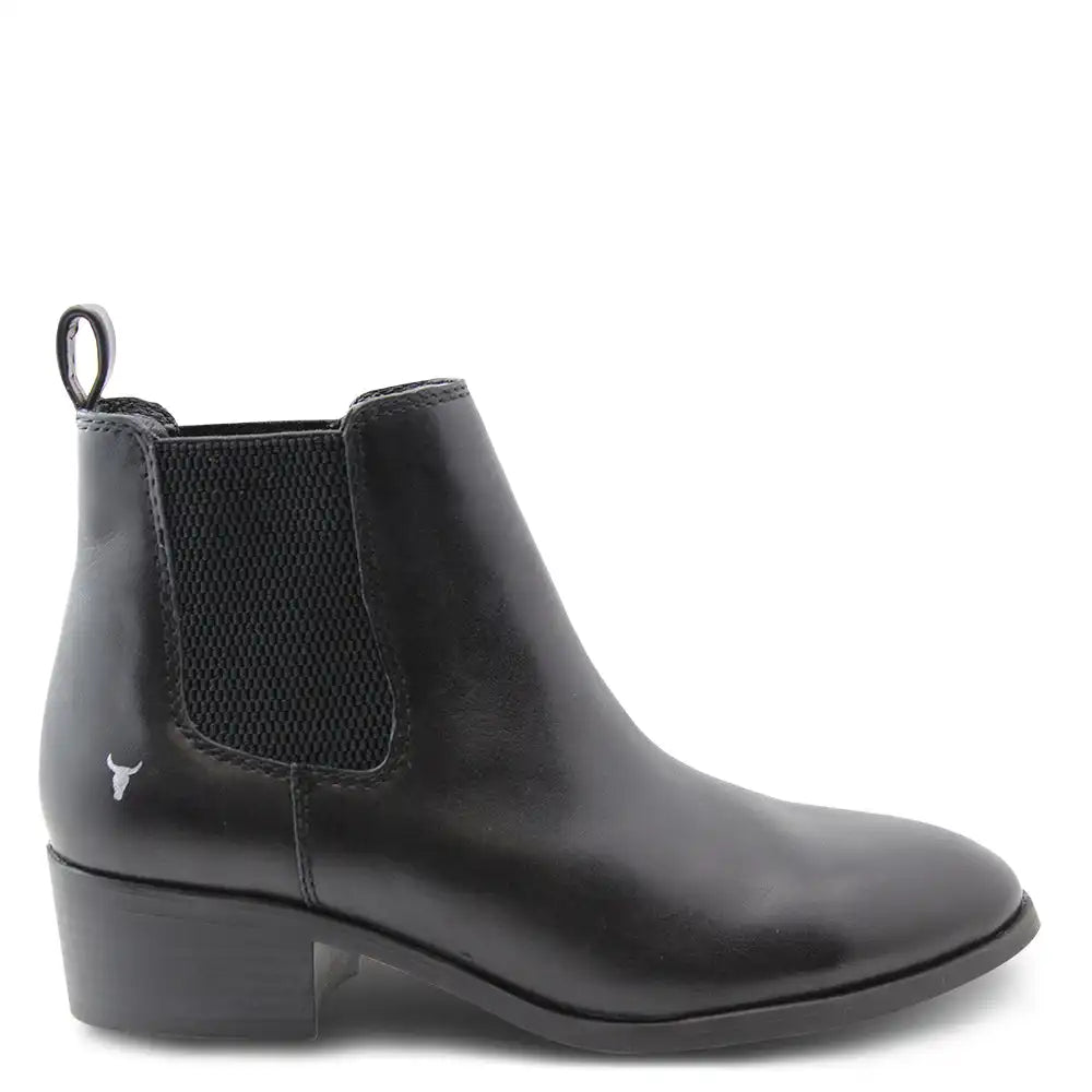 RAVEE BLACK WOMENS HEEL BOOT