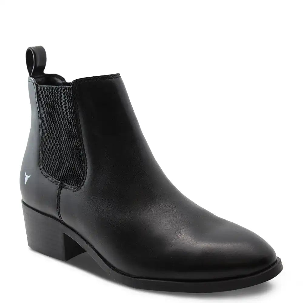 RAVEE BLACK WOMENS HEEL BOOT