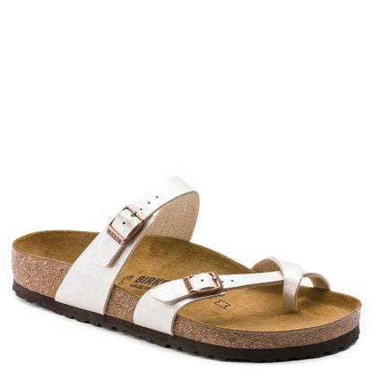 MAYARI GRACEFUL PEARL WHITE BIRKO FLOR WOMENS THONGS