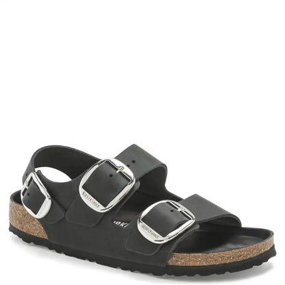 MILANO BIG BUCKLE OILED LEATHER SANDALS REGULAR
