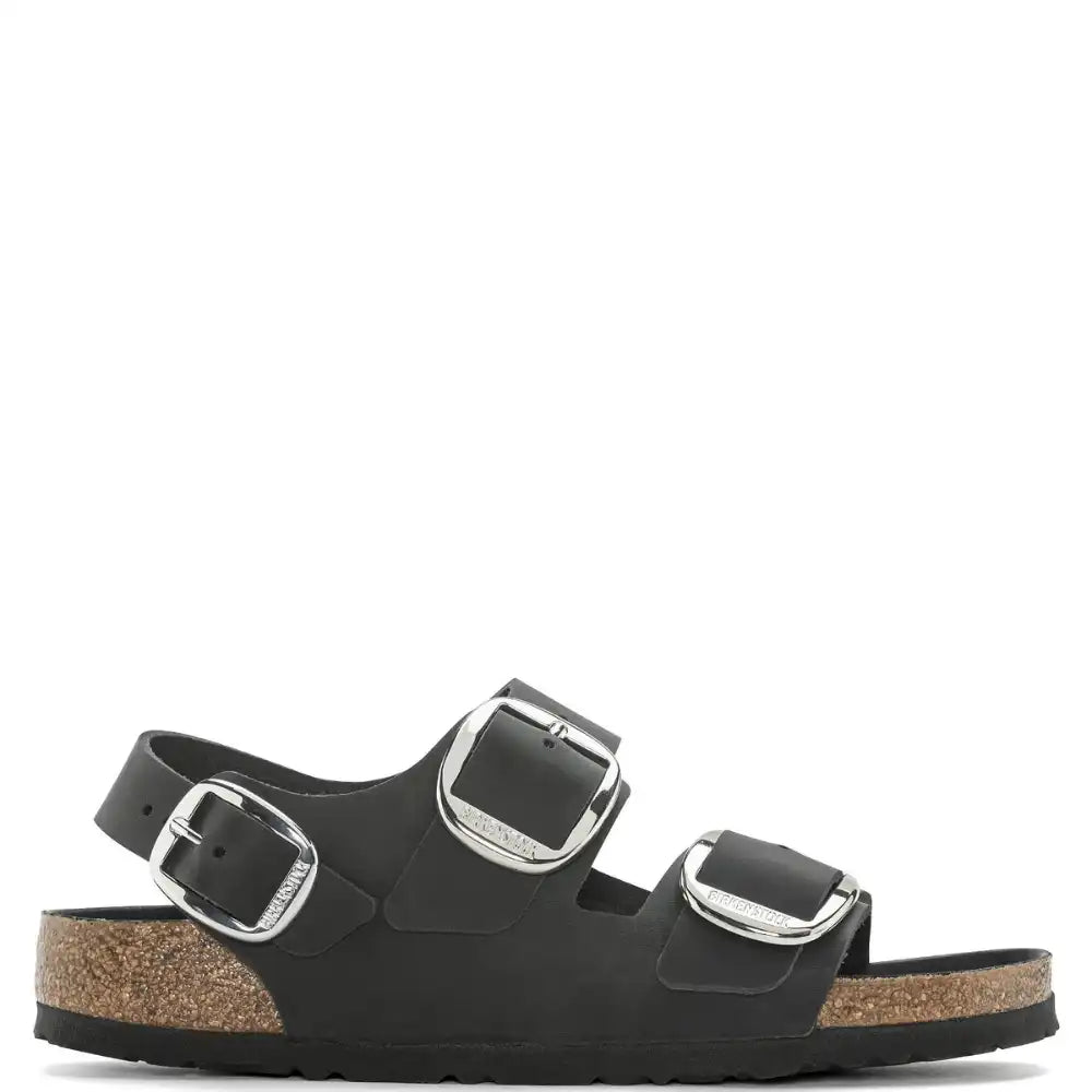 MILANO BIG BUCKLE OILED LEATHER SANDALS REGULAR