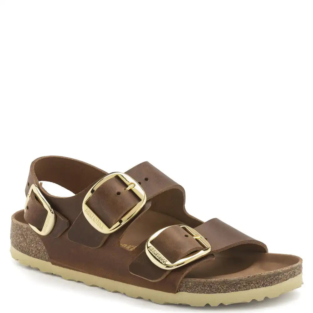 MILANO BIG BUCKLE OILED LEATHER SANDALS REGULAR