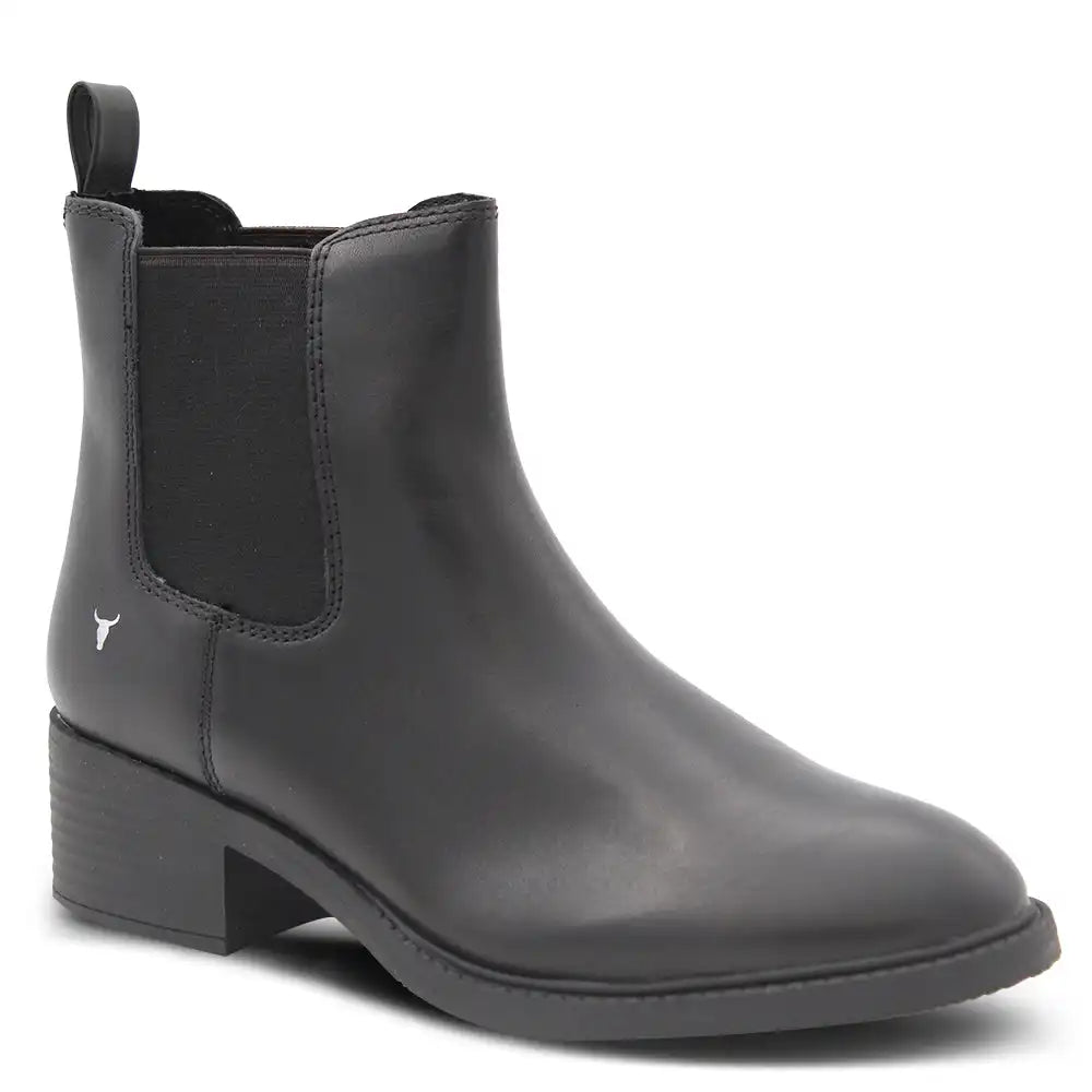 REWRITE BLACK WOMENS HEEL BOOT
