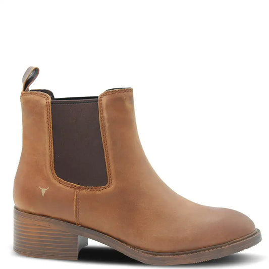 REWRITE TAN WOMENS HEEL BOOT