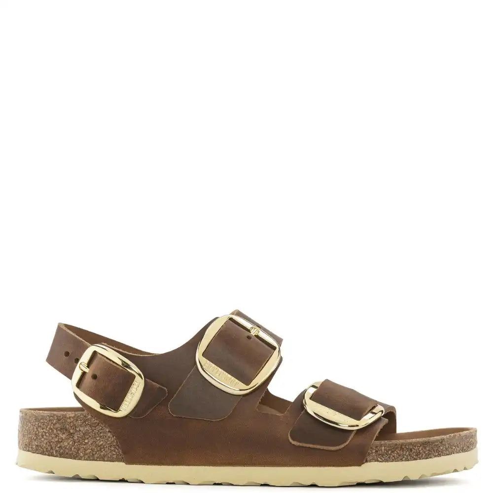 MILANO BIG BUCKLE OILED LEATHER SANDALS REGULAR