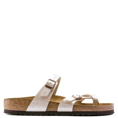 MAYARI GRACEFUL PEARL WHITE BIRKO FLOR WOMENS THONGS